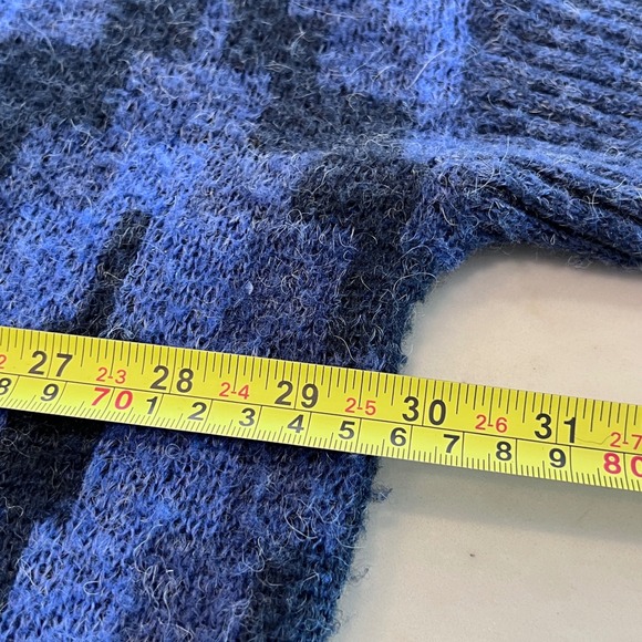 Soft Surroundings Wool Alpaca Blend Blue Pattern Cowl Neck Sweater Tunic 1X - Picture 5 of 8